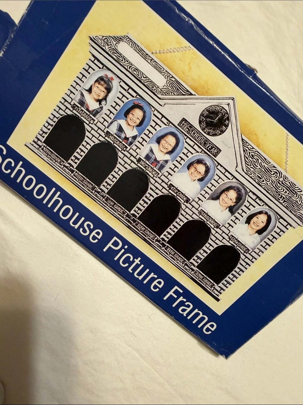 Schoolhouse Multi-Opening Picture Frame in Blue and White